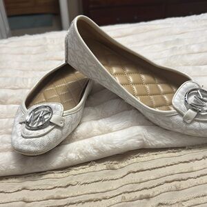 Michael Kors White Ballet Flats